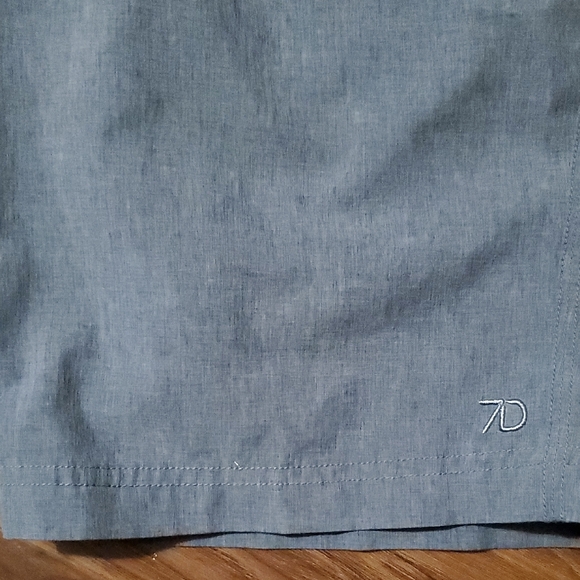 7 Diamonds Steel Blue Men's Flat Front Shorts - Picture 7 of 10